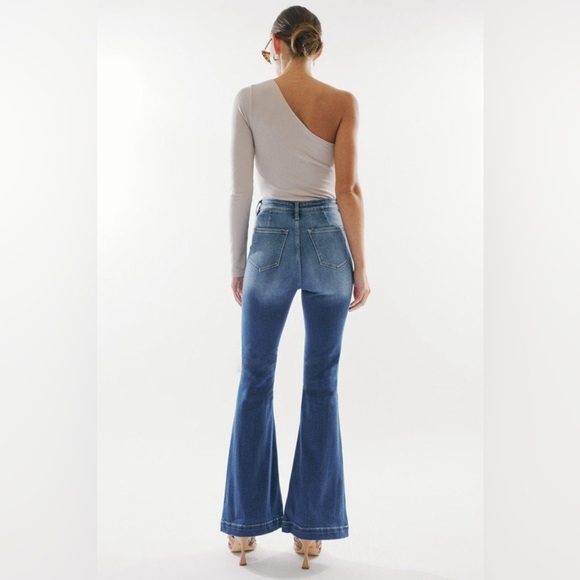 Kancan Dixie Ultra High Rise Flare Jeans (Petite) - Picture 2 of 14